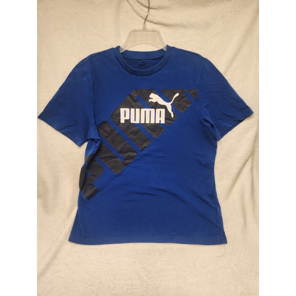 Puma Logo Blue Surf Power Graphic Crew Neck Short Sleeve T-Shirt Men's L